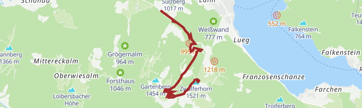Route map: Mountainbike-Strecke: Sausteigalmen